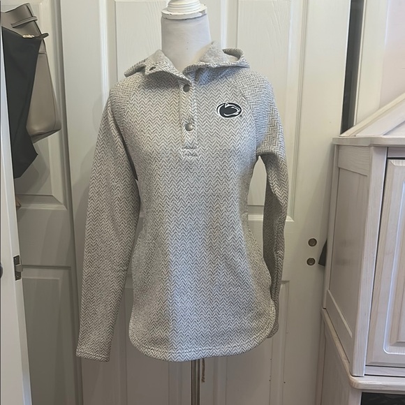 Penn State Columbia Gray Long Sleeve Polo Sweatshirt - Picture 1 of 6